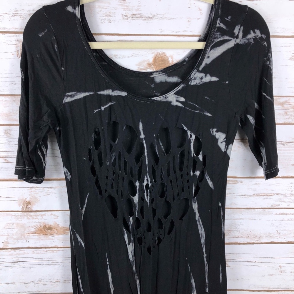 Mona B black white tie dye cut out back maxi dress - Picture 5 of 8